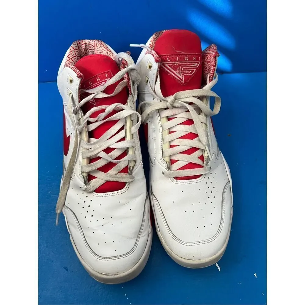 Nike Air Flight Lite Mid White Red Scottie Pippen Chicago Bulls DS Size 11.5